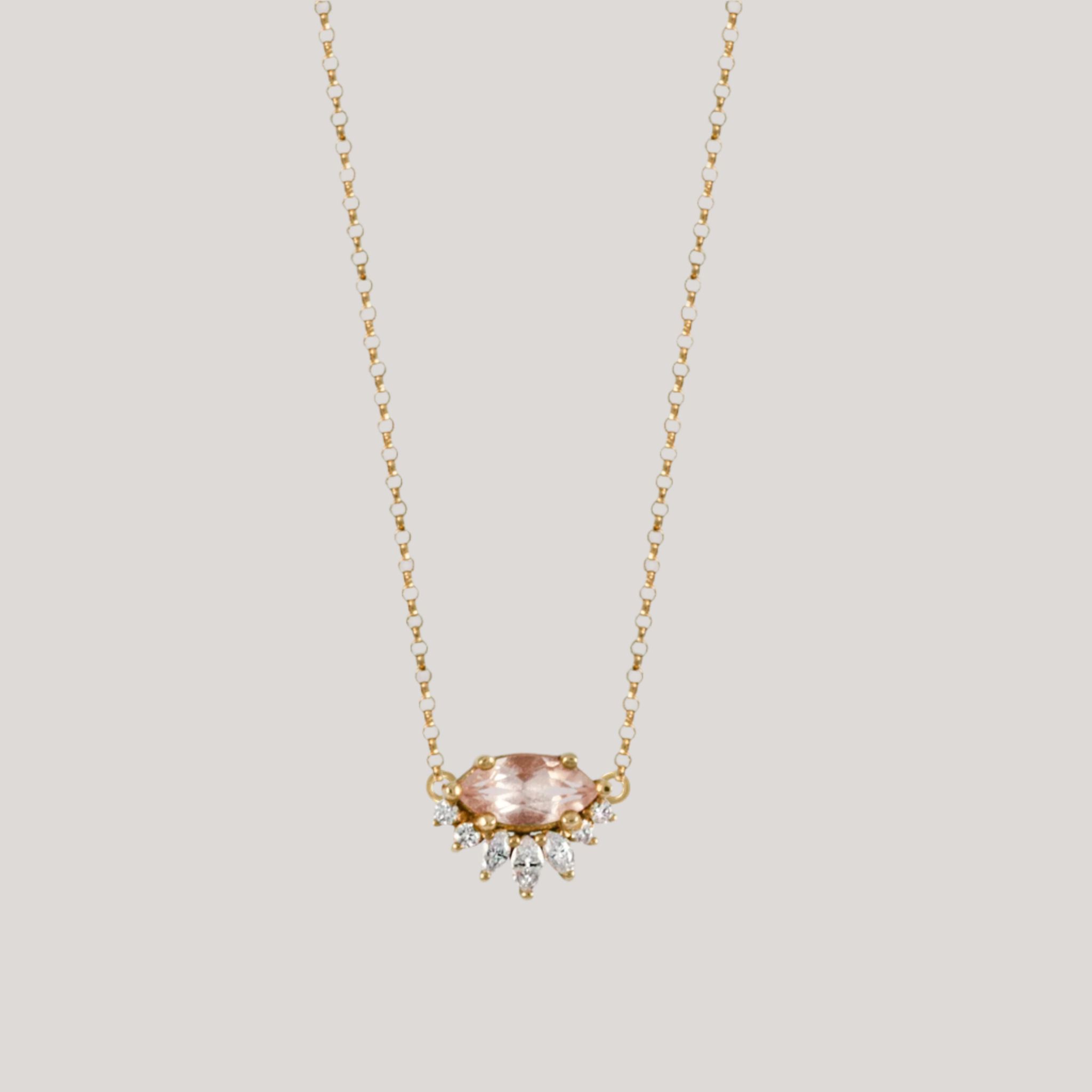 Morganite diamond necklace