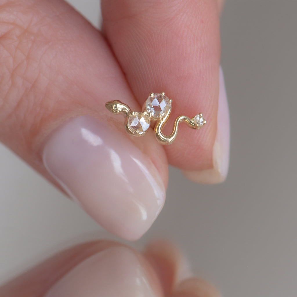 diamond serpent earrings