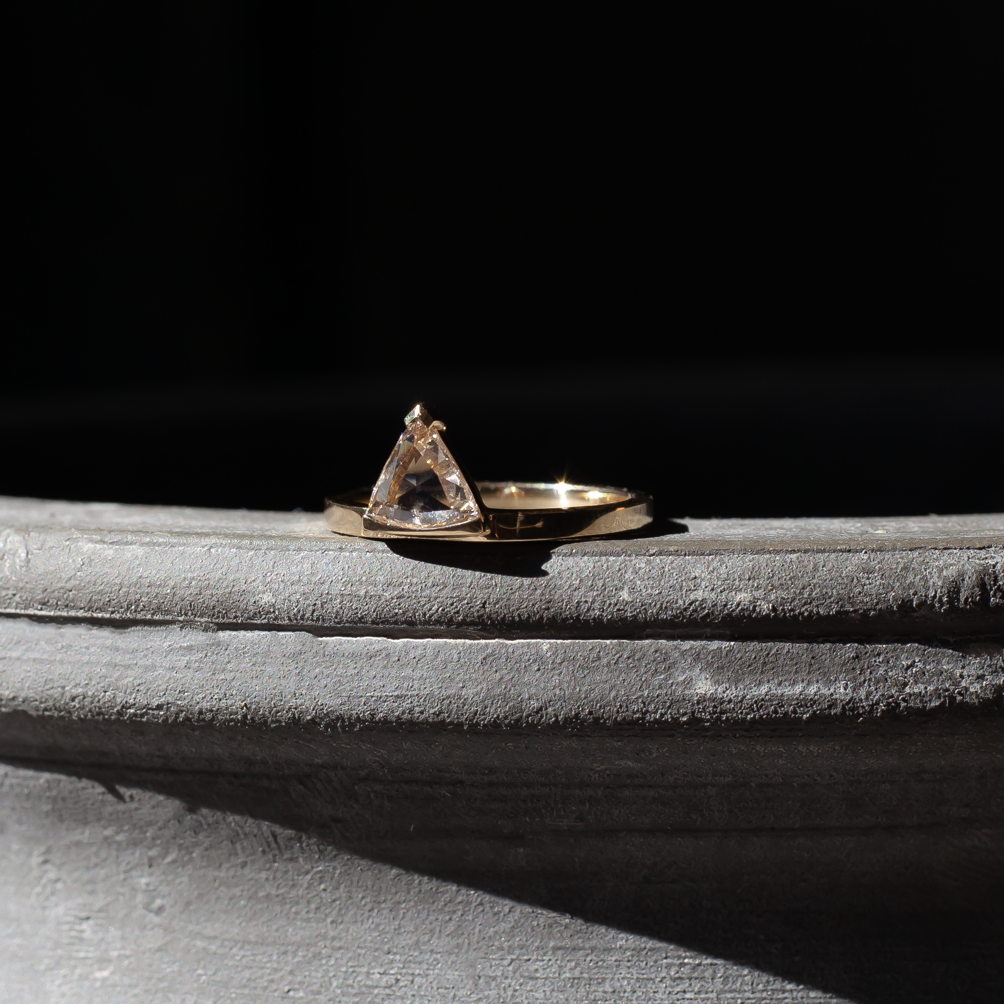 trillion diamond engagement ring