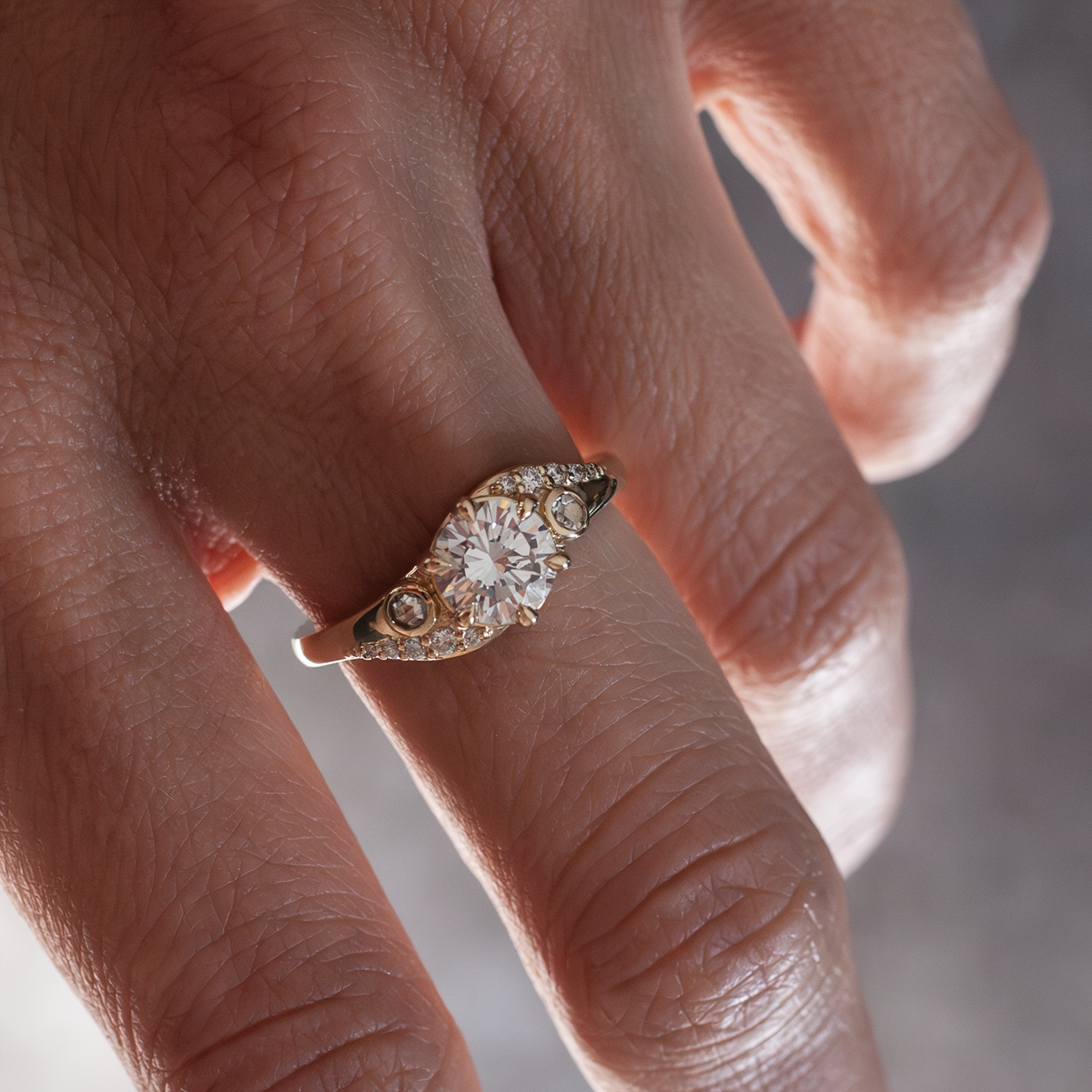 Wave engagement ring