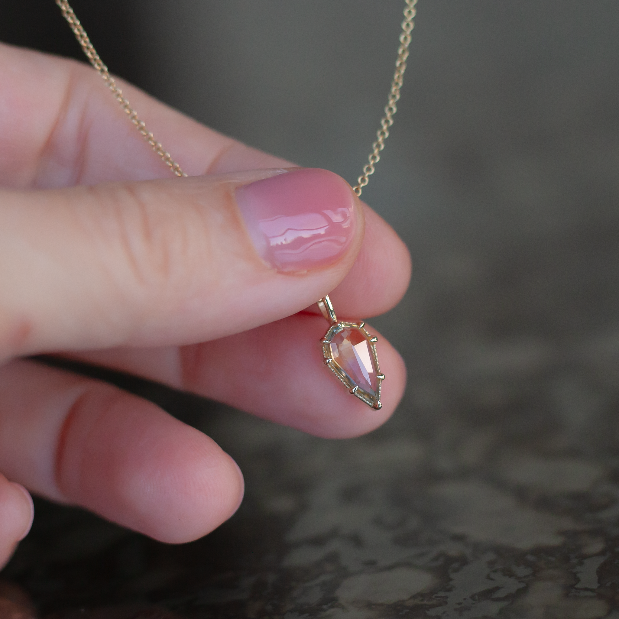 green sapphire 10k gold charm