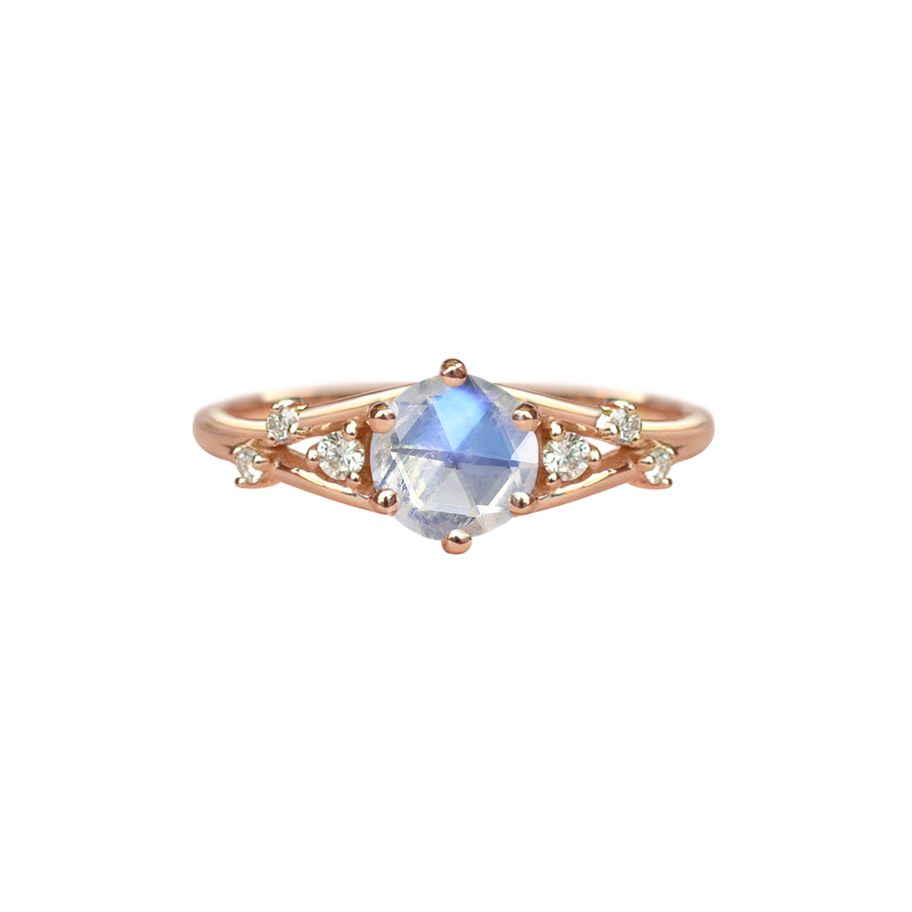 gemstone engagement ring rose gold