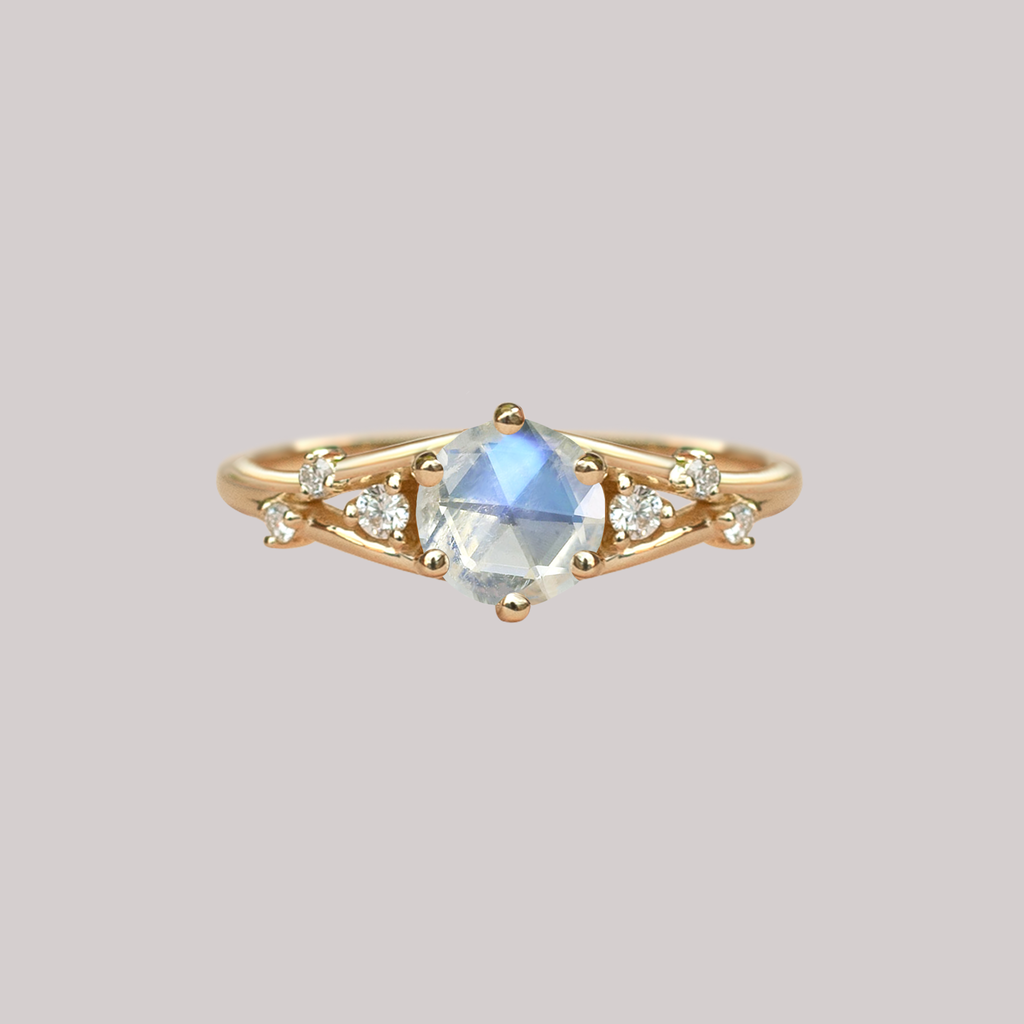 moonstone diamond ring