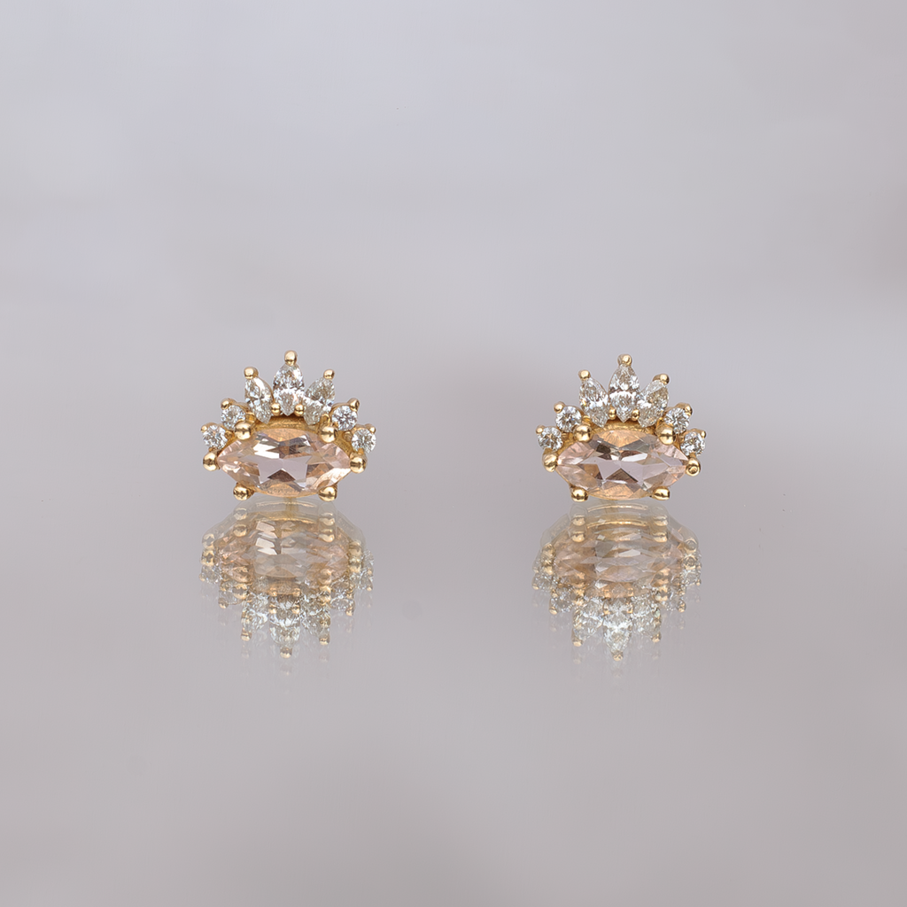 morganite diamond earrings