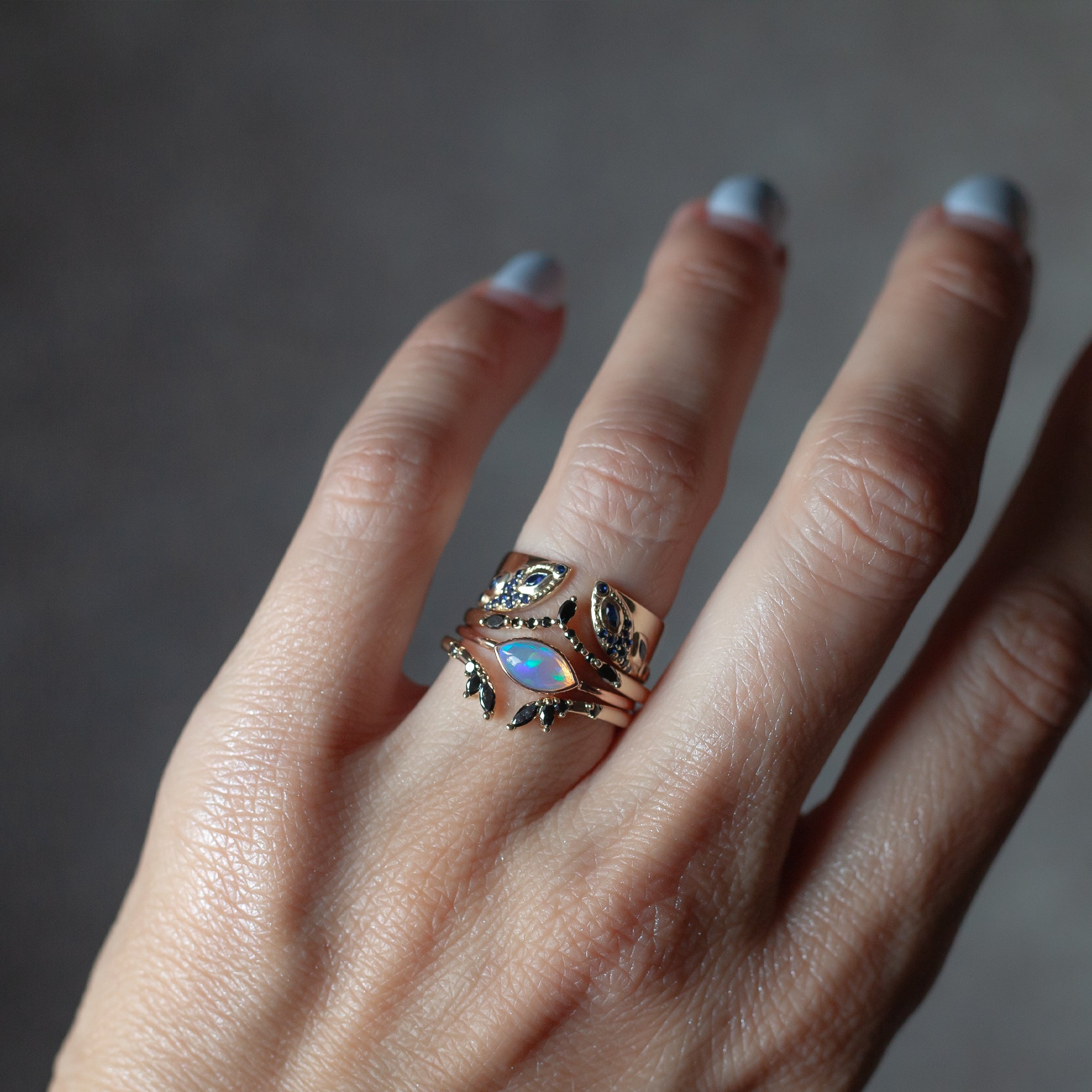 black diamond marquise ring 14k gold