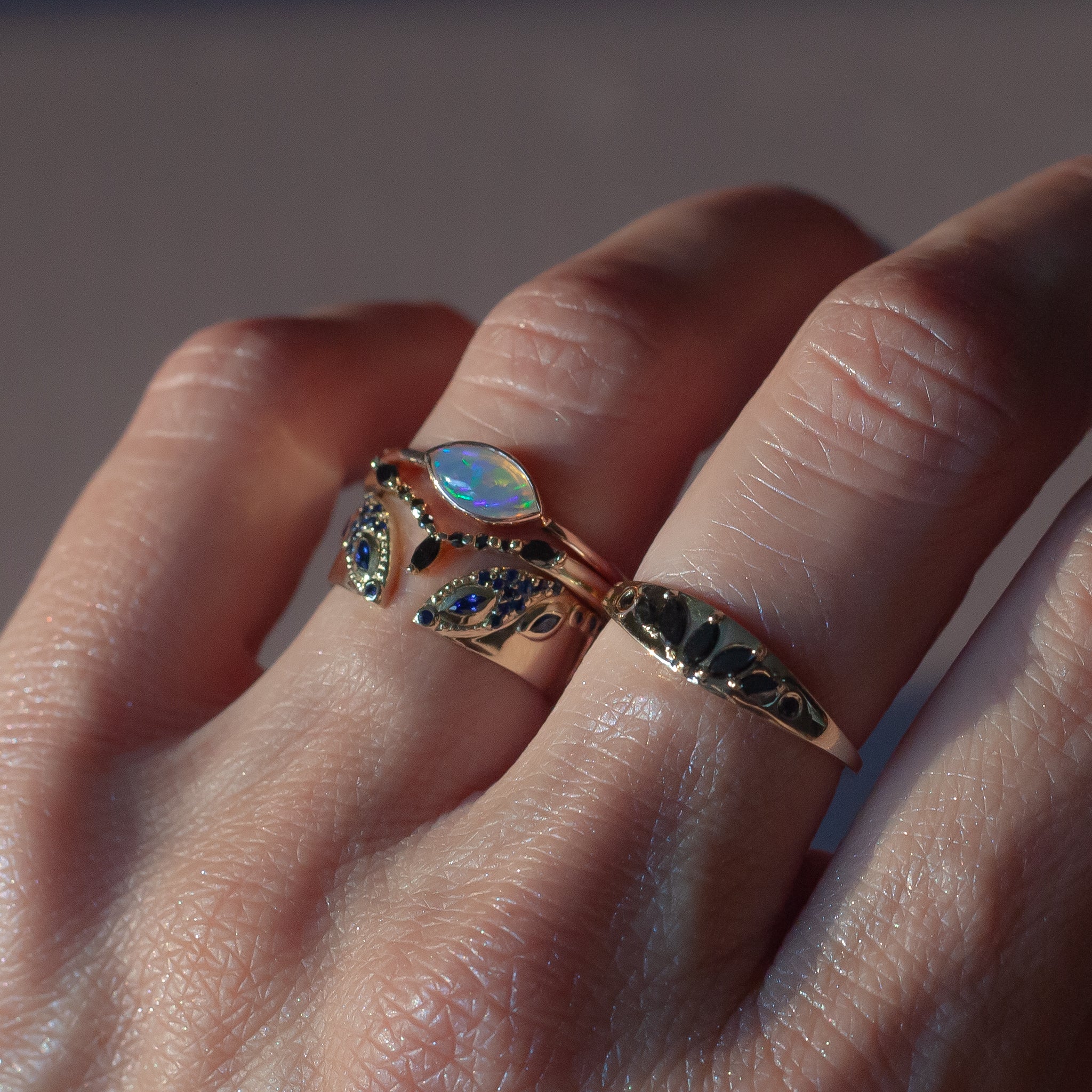 black diamond marquise ring 14k gold