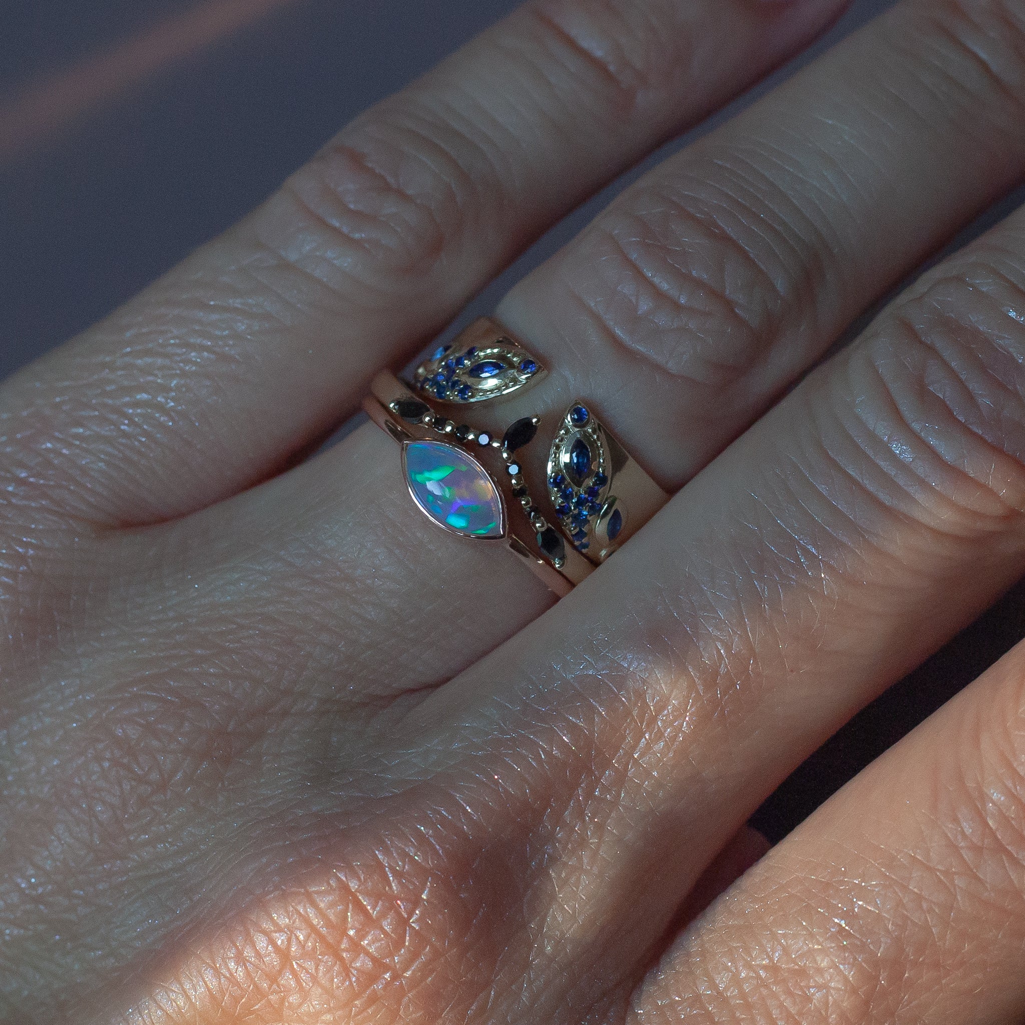 black diamond marquise ring 14k gold