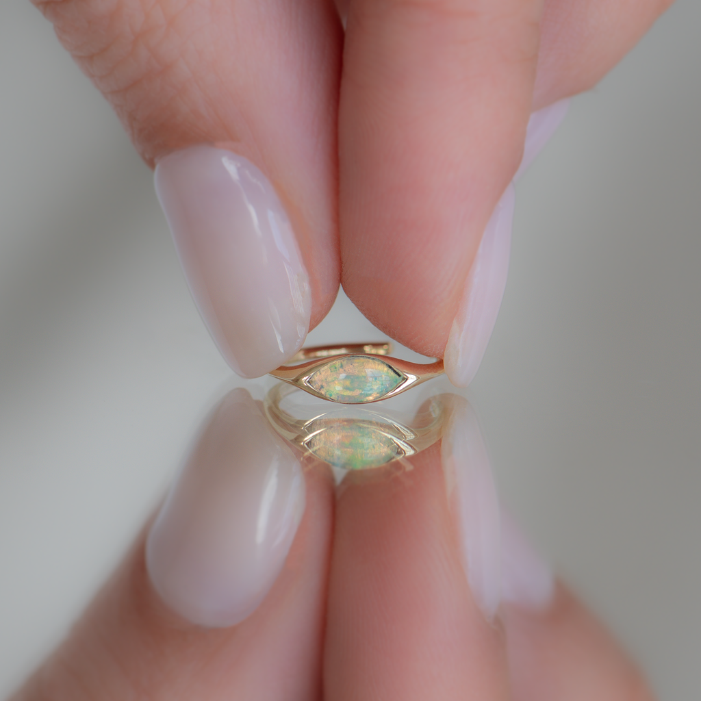 opal gold earring cuff