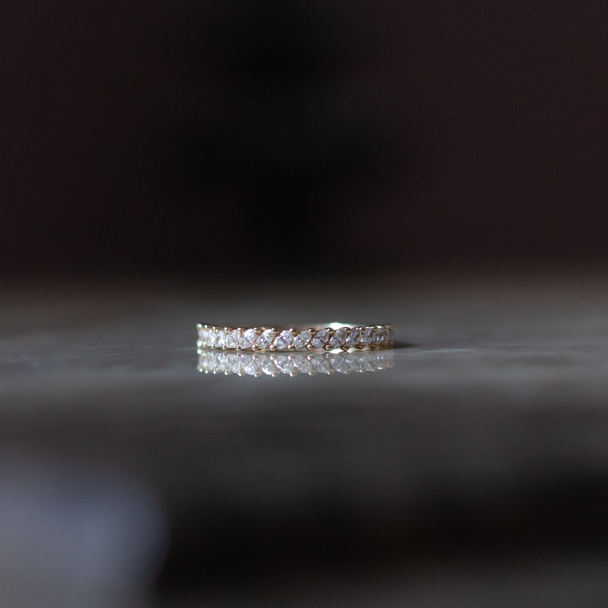 Marquise diamond wedding band