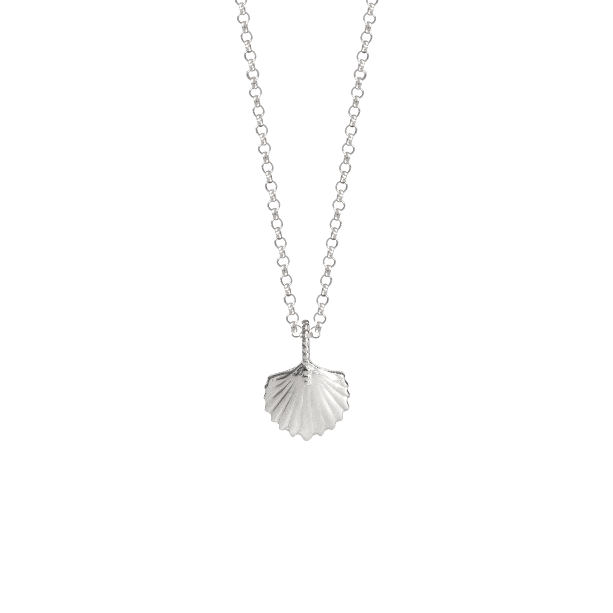 white gold shell charm