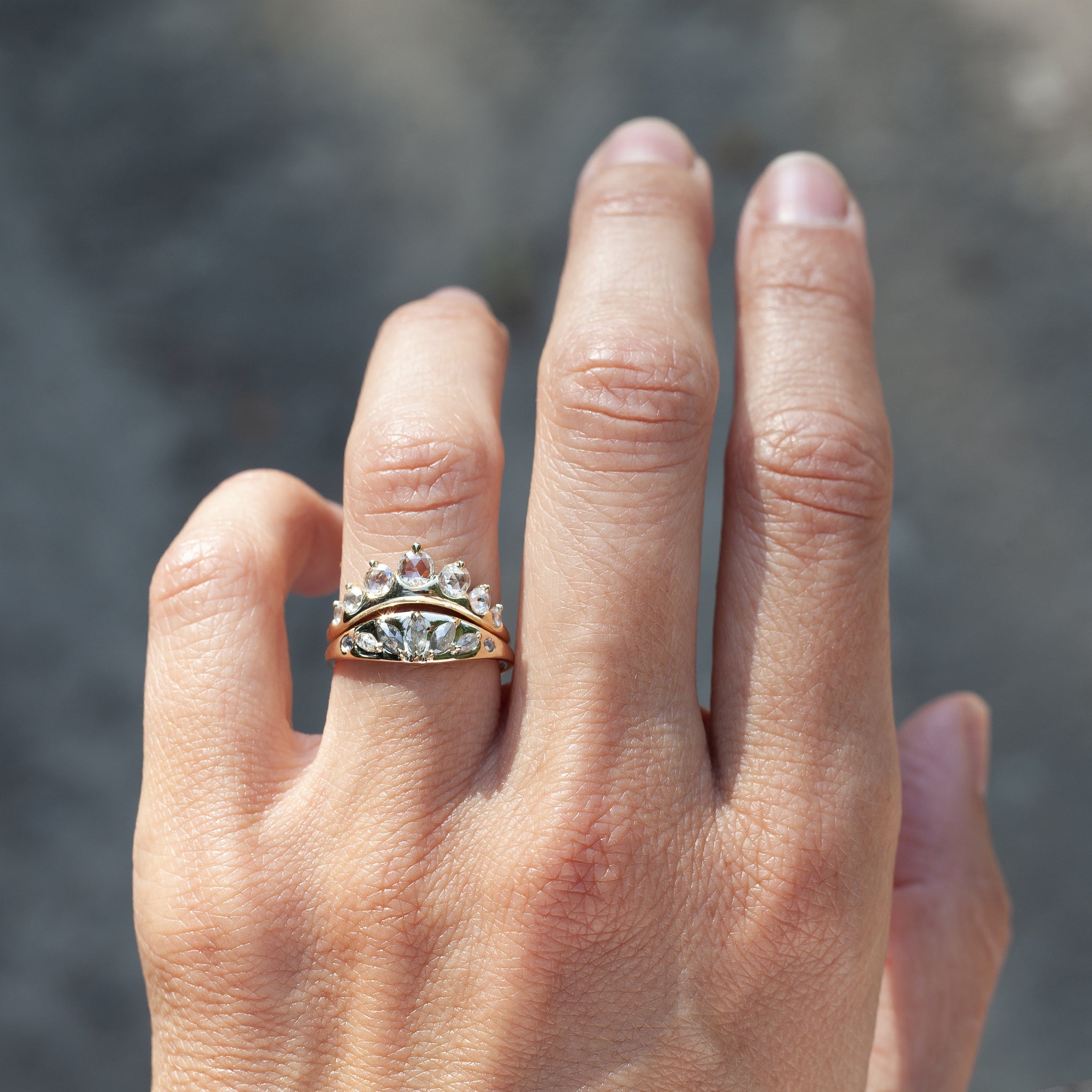 Gold signet ring with diamonds