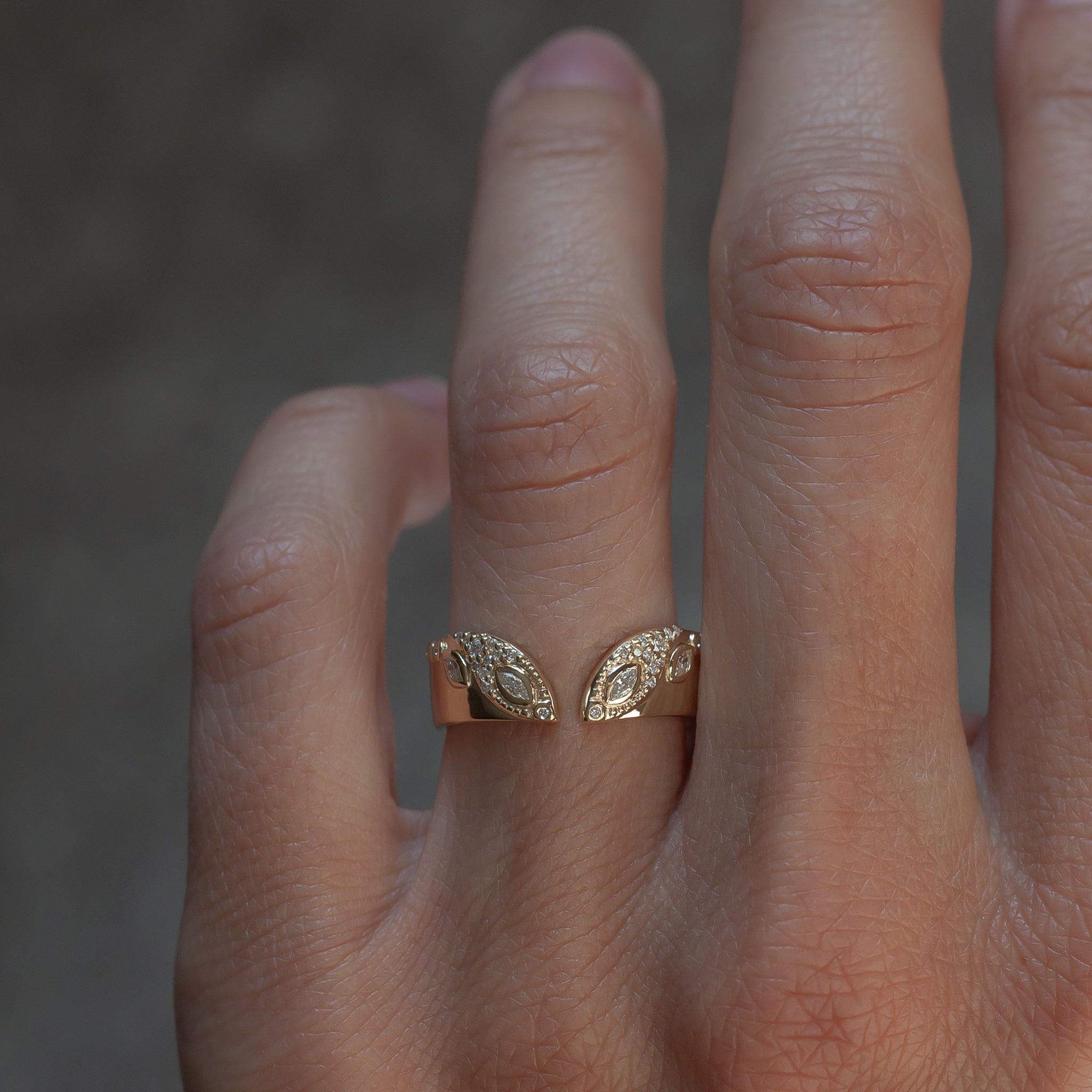 Open diamond wedding band