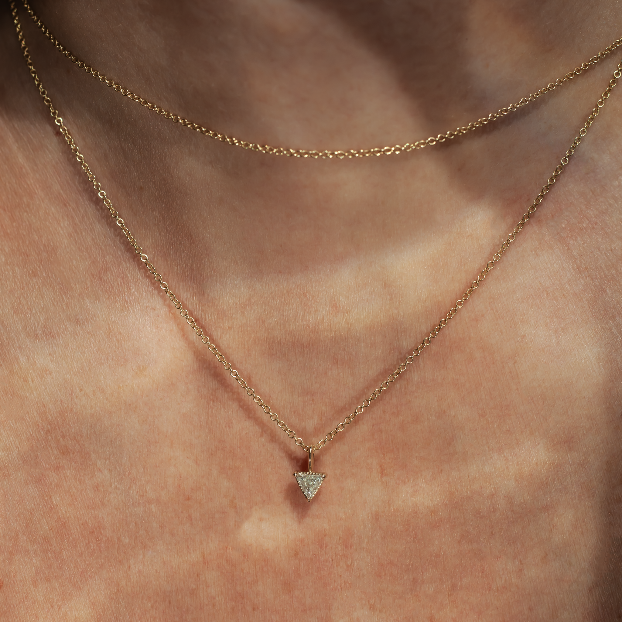 triangle diamond gold charm