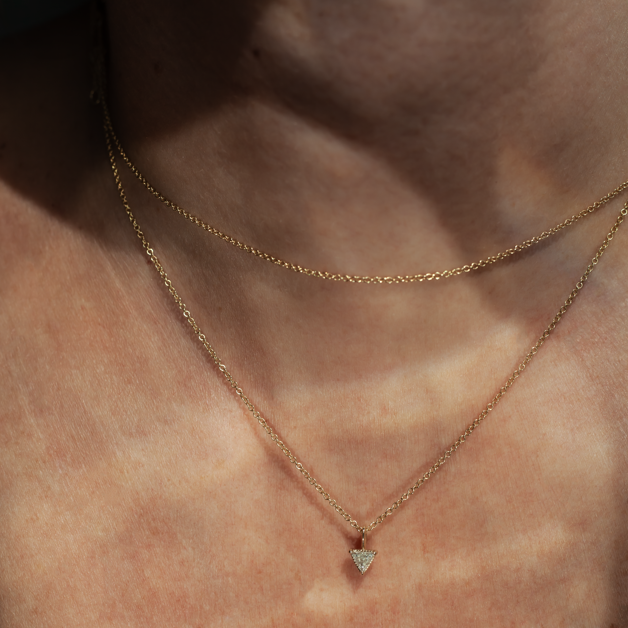 triangle diamond gold charm