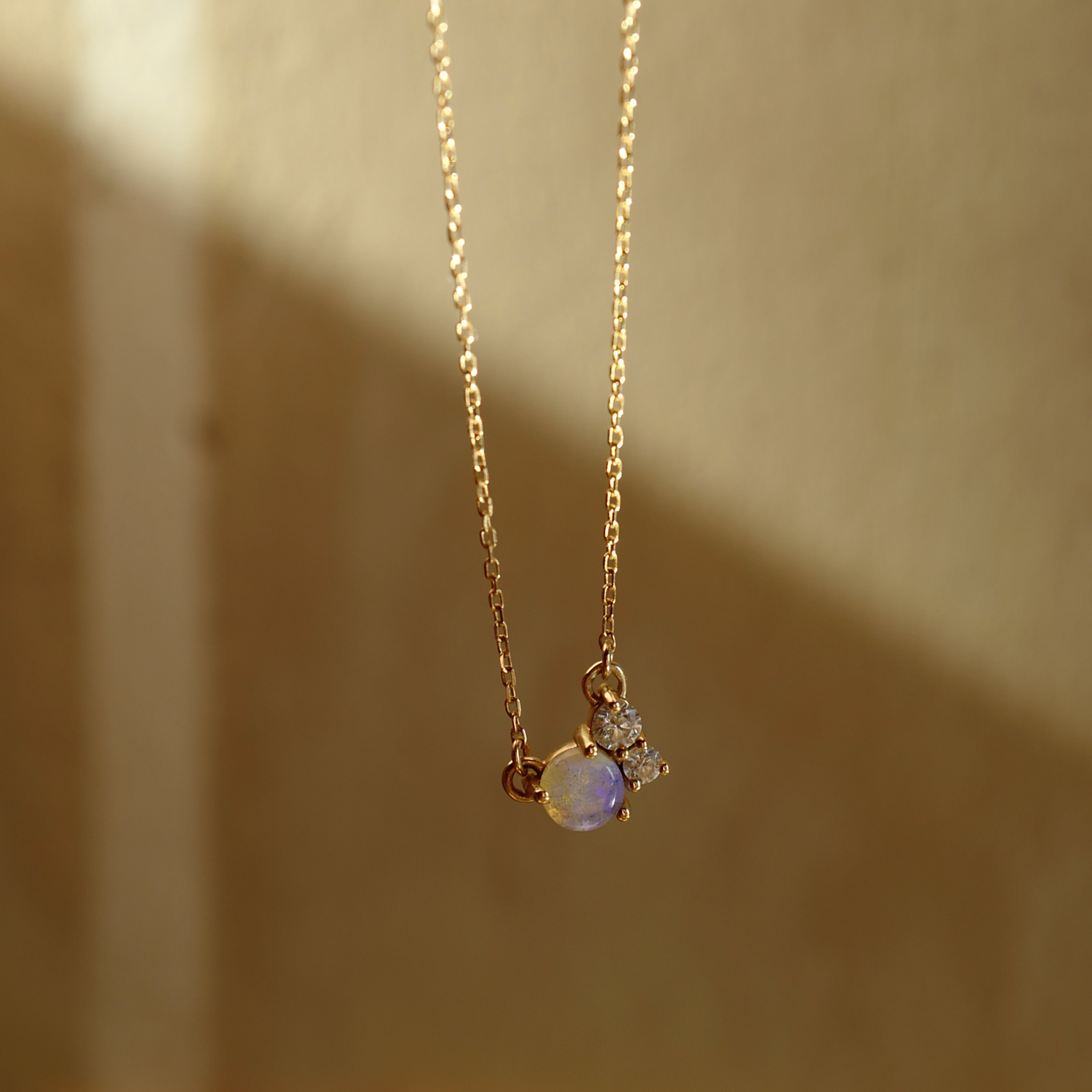 Diamond and opal necklace