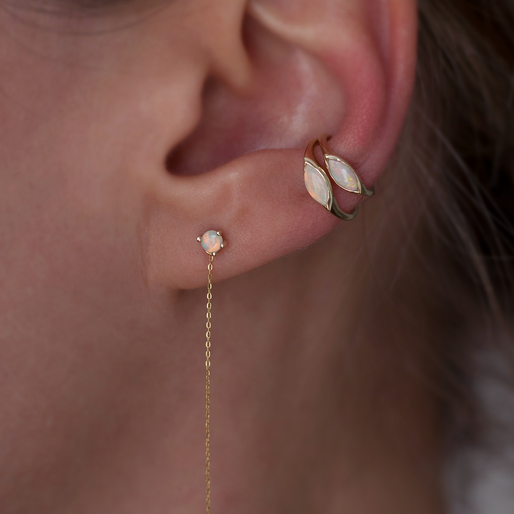 opal earring studs