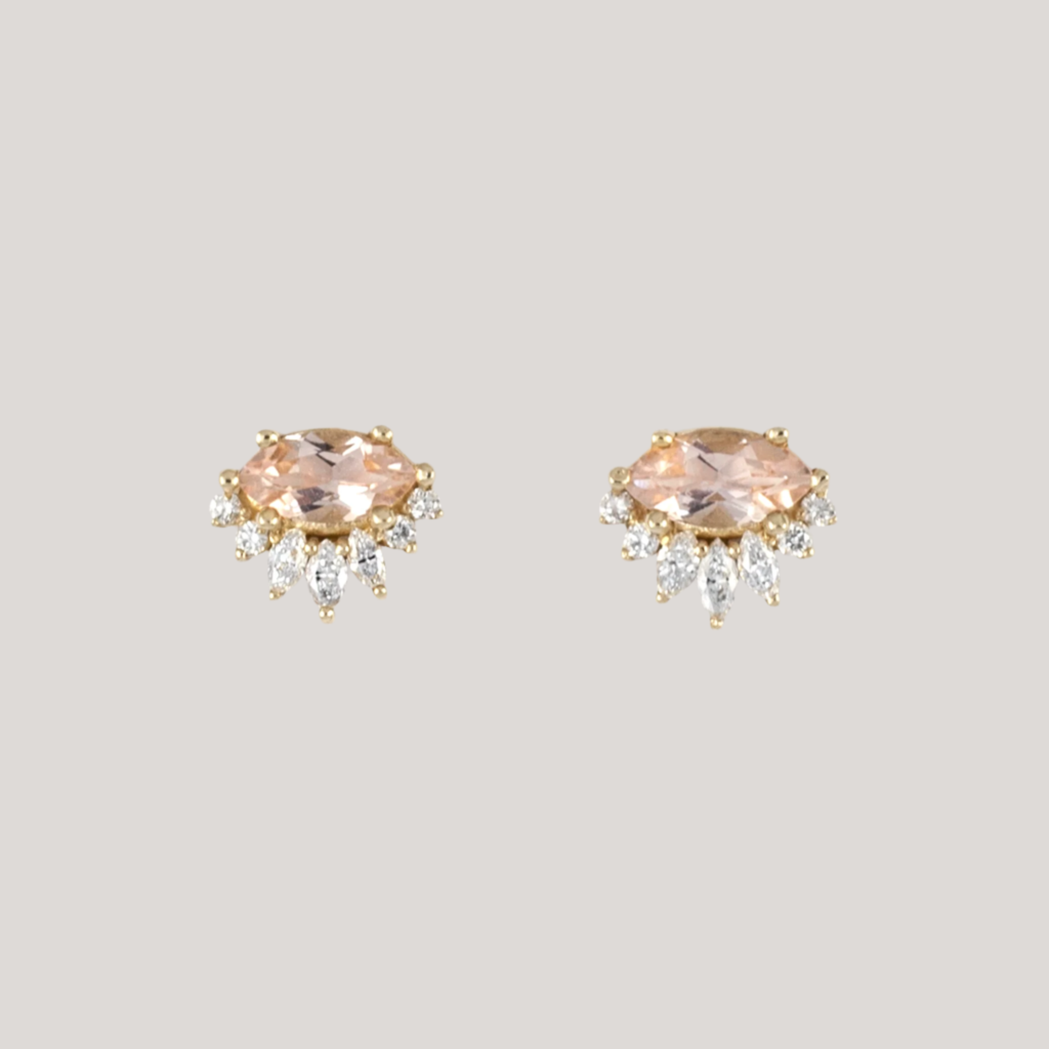 morganite diamond earrings