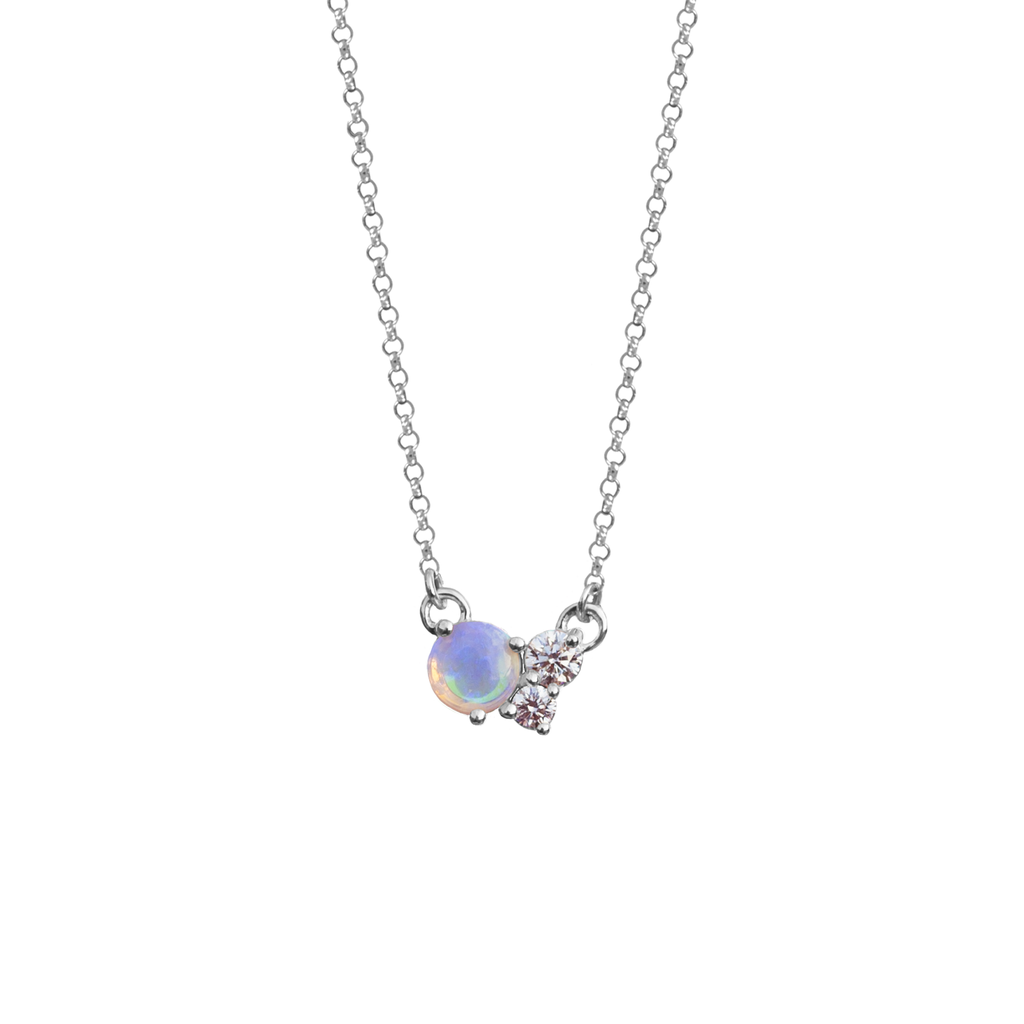 cluster necklace with opal