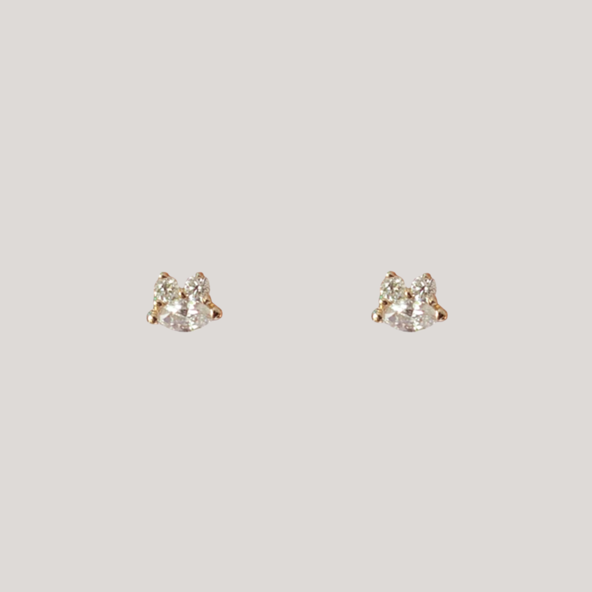 Marquise diamond gold studs