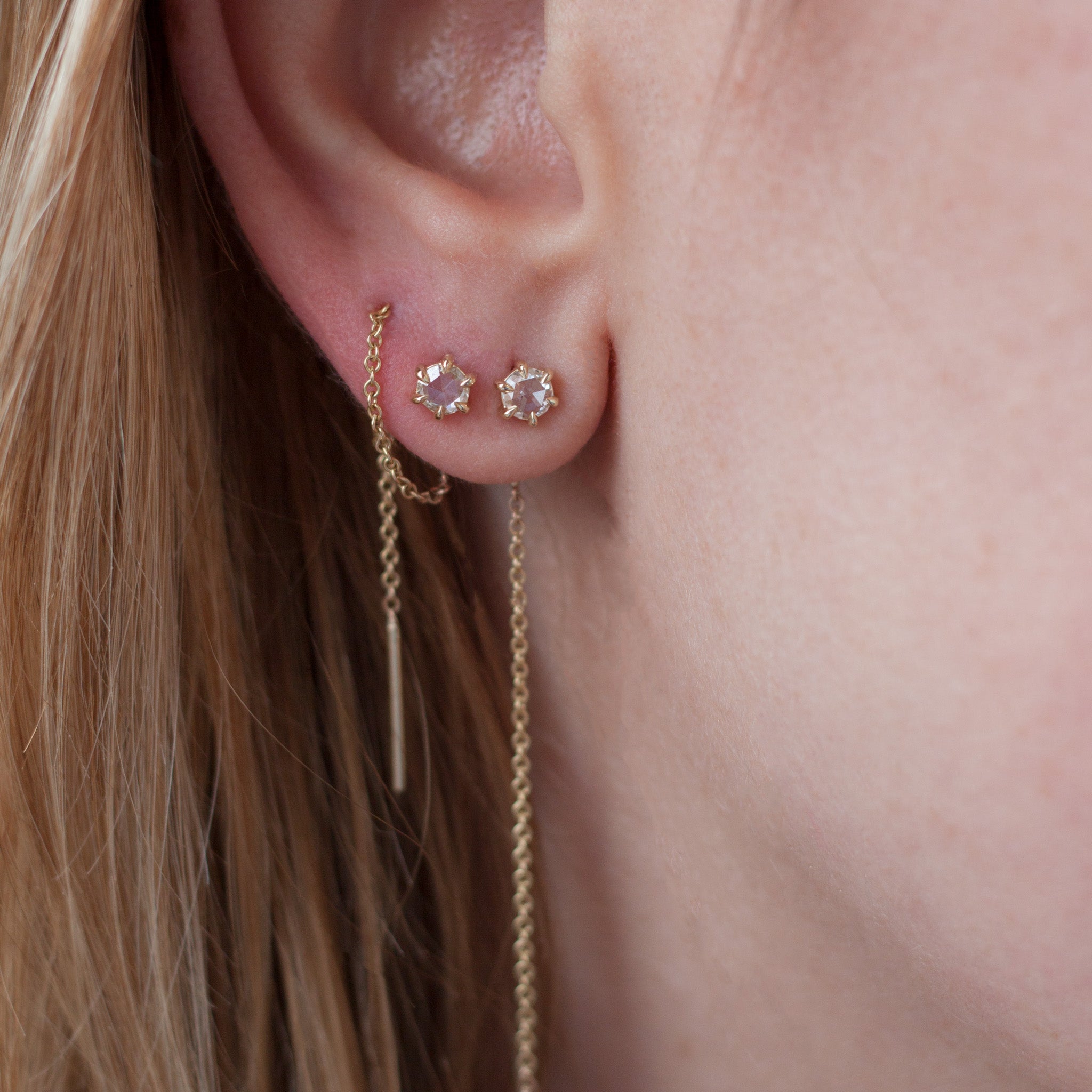 gold threader earrings