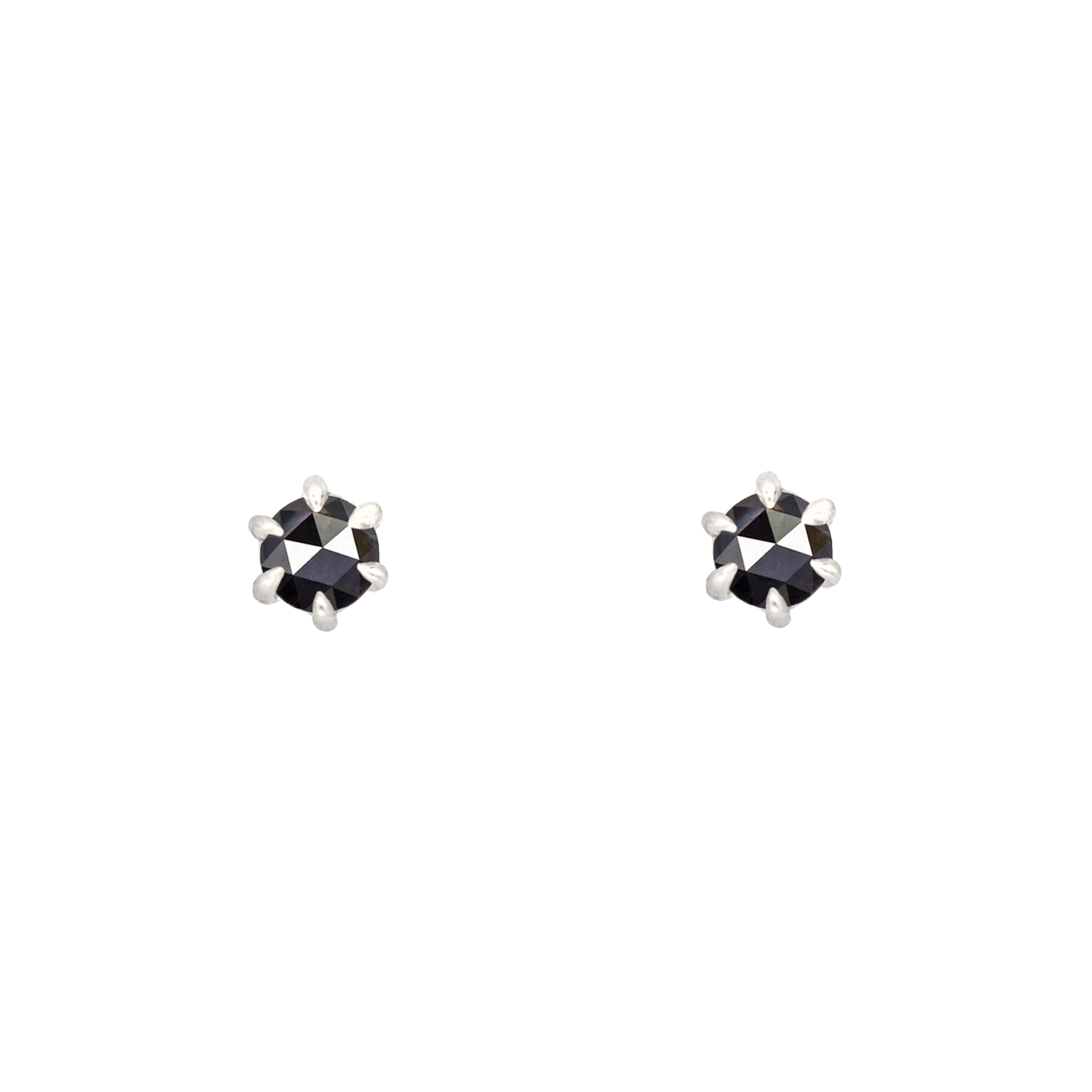 Black diamond stud earrings white gold