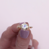 hexagon diamond engagement ring 