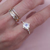 hexagon diamond engagement ring 