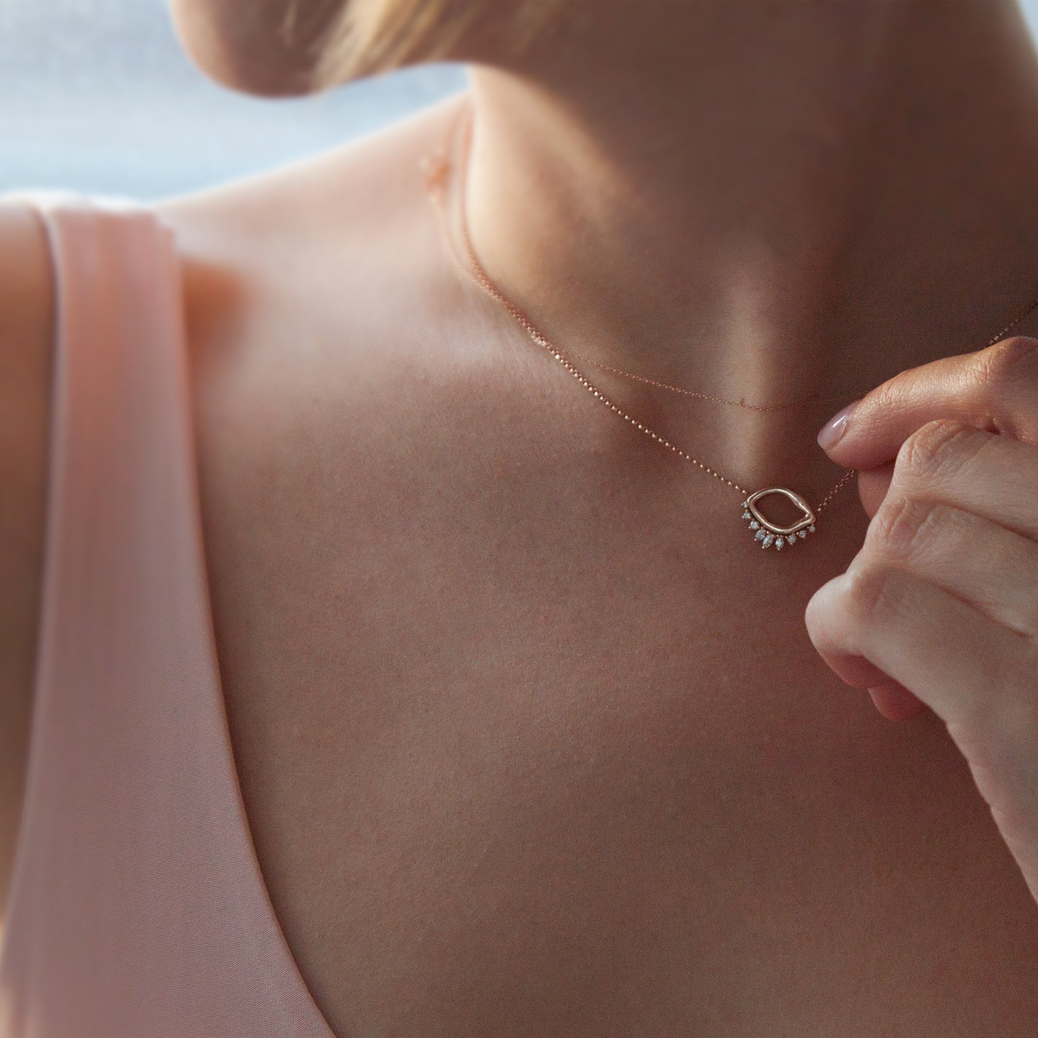 gold evil eye necklace with diamonds