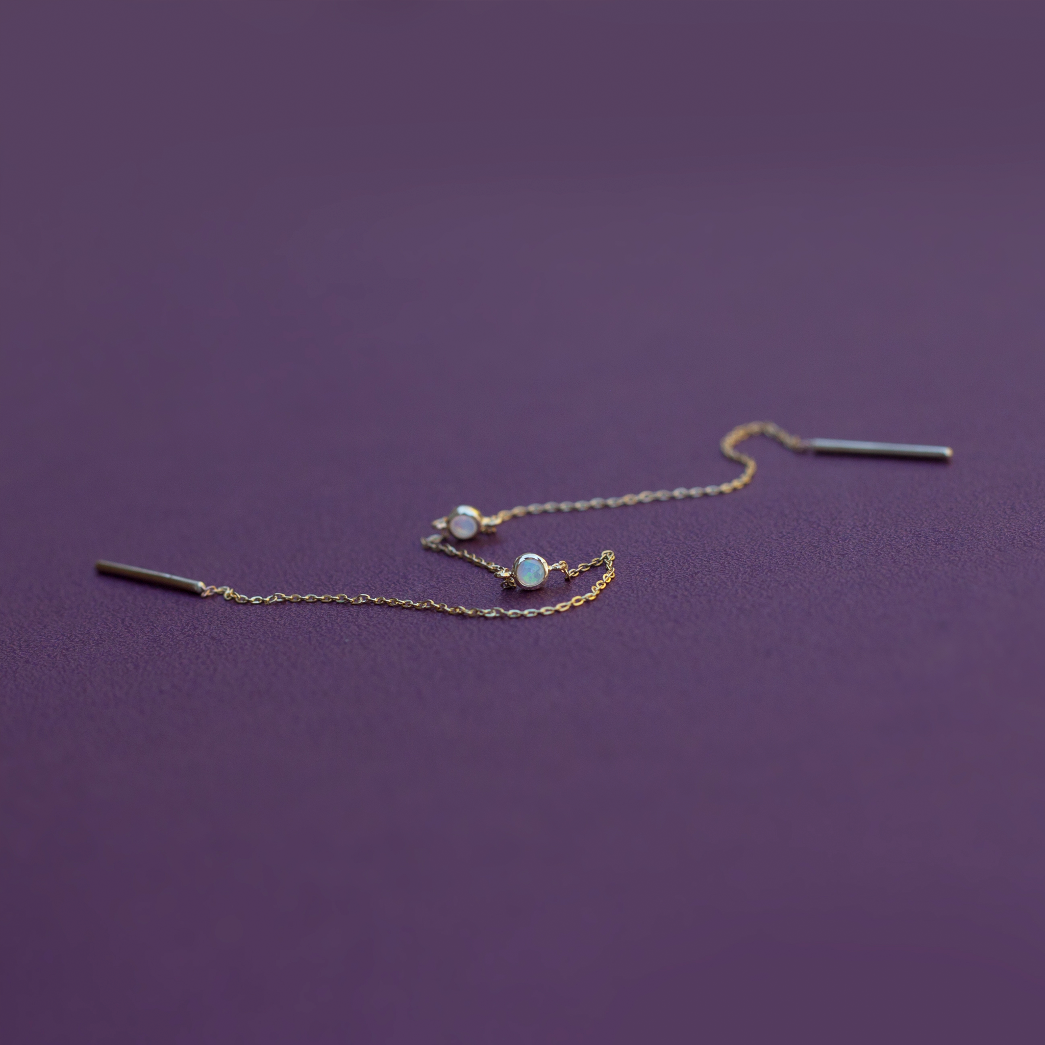 Gold threader earring yellow gold