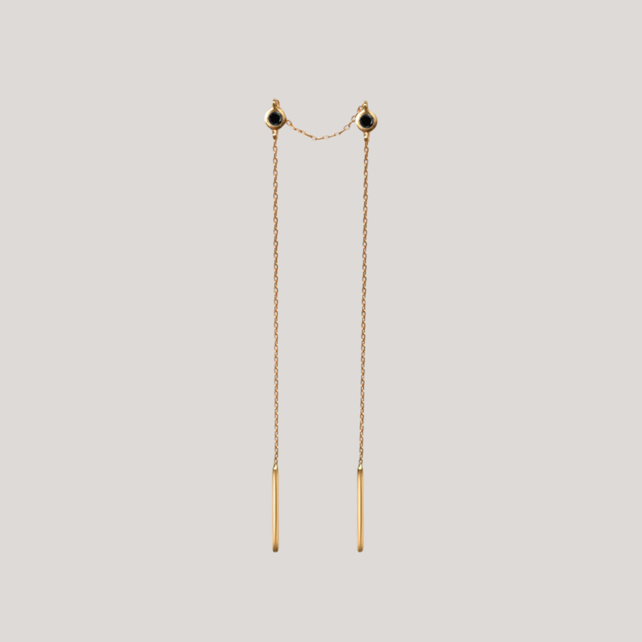 Gold threader earring black diamond