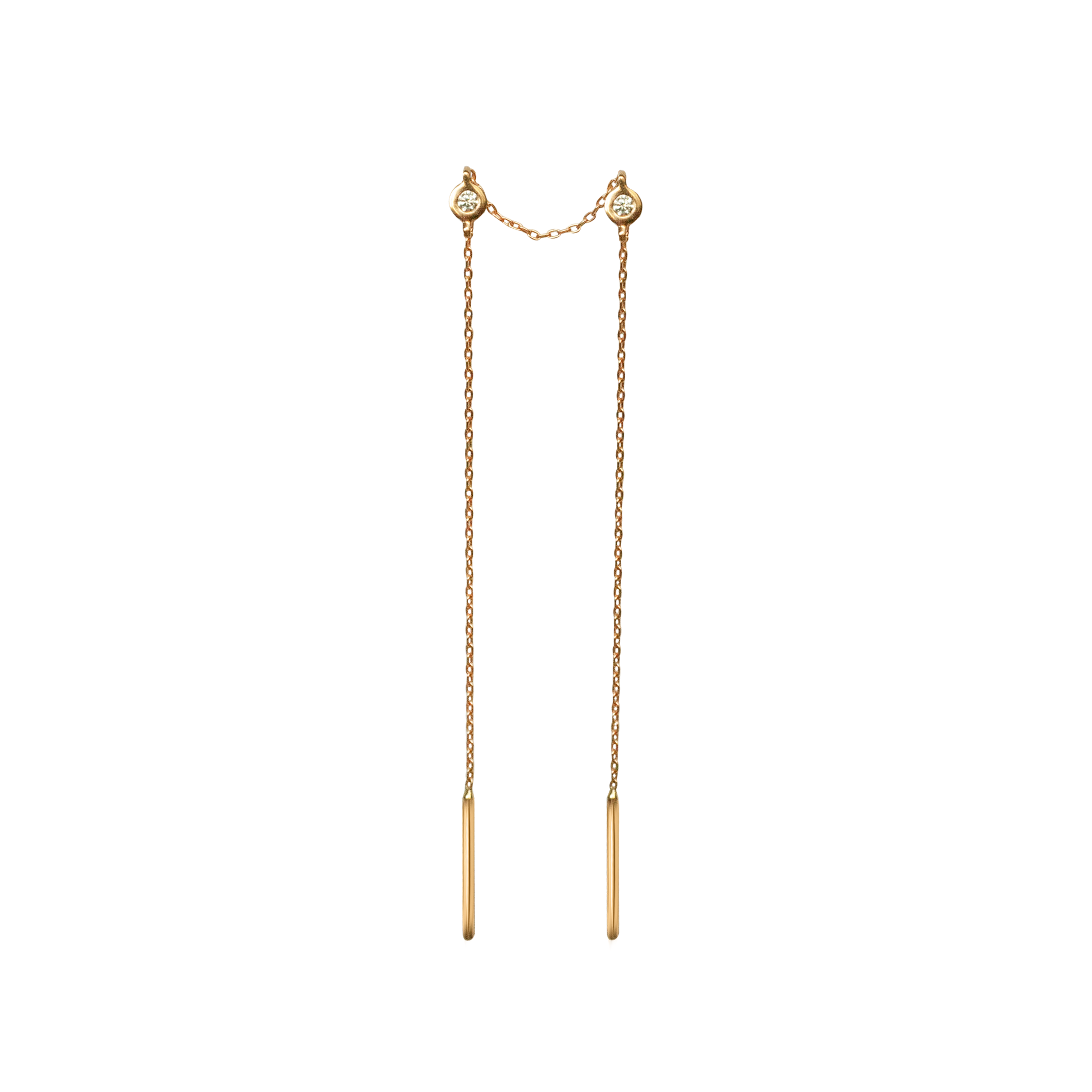 double diamond threader 14k