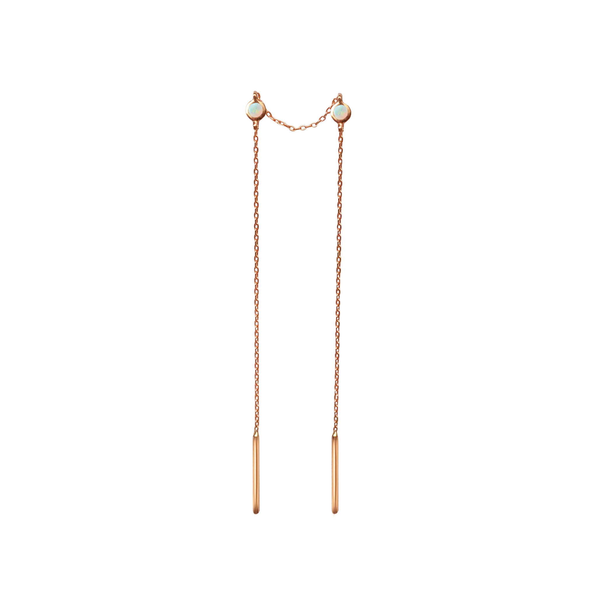 Rose gold threader earring