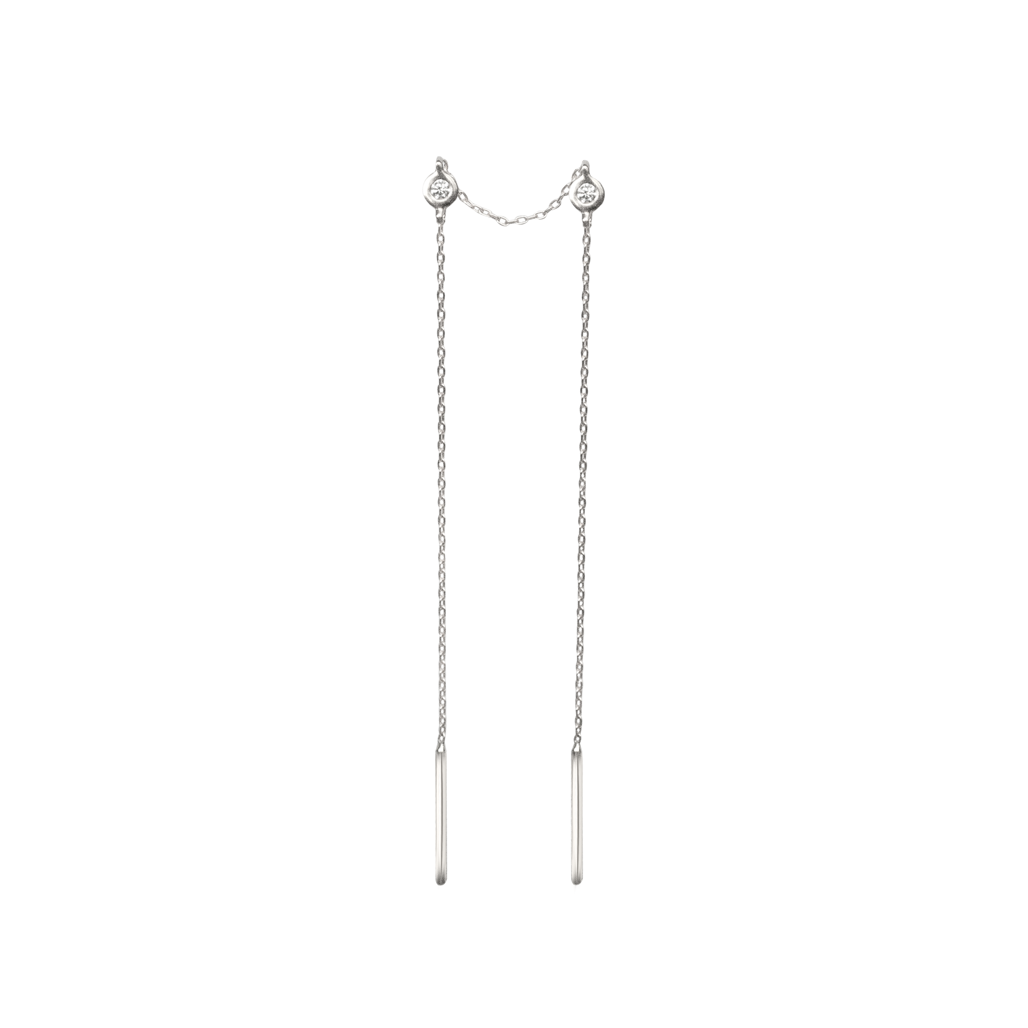 Delicate diamond gold threaders, ideal for threading through multiple piercings, using 14K gold.
