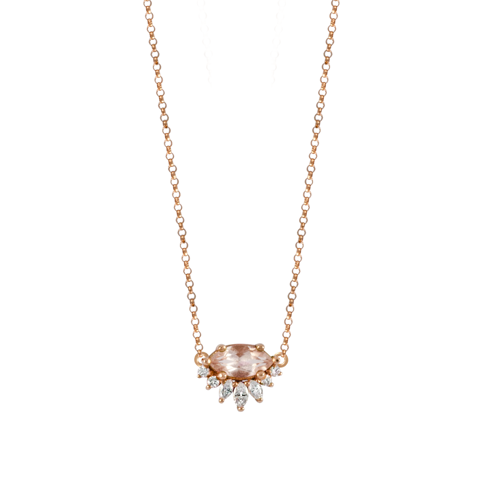 Rose gold morganite necklace