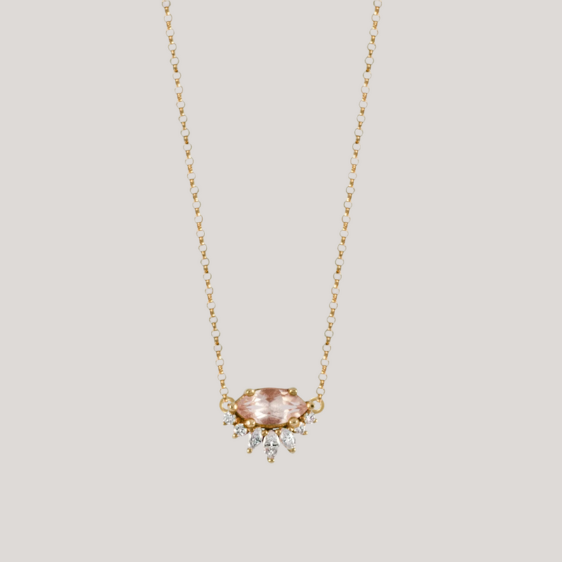 Morganite diamond necklace