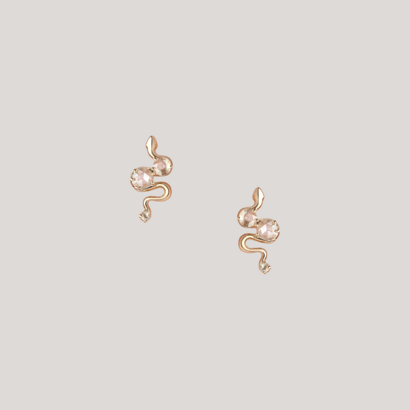 ANCIENT WEAVER — Gold Snake Earrings