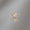Delicate gold snake earring studs, featuring round rose cut diamonds, made in 14K or 18K yellow, rose or white gold. Perfect studs to layer, mix and match.