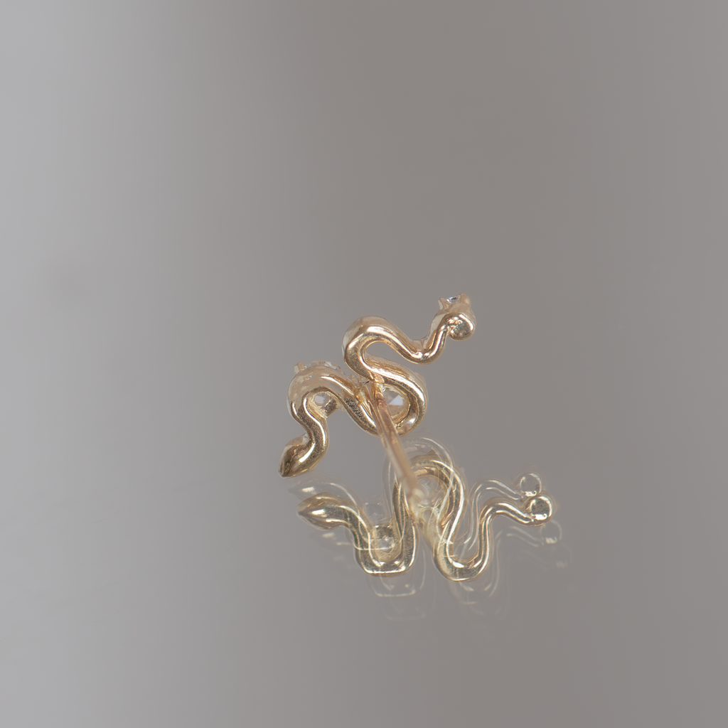 serpent earrings with diamond