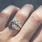 Diamond gold woven ring