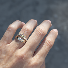 Diamond gold woven ring