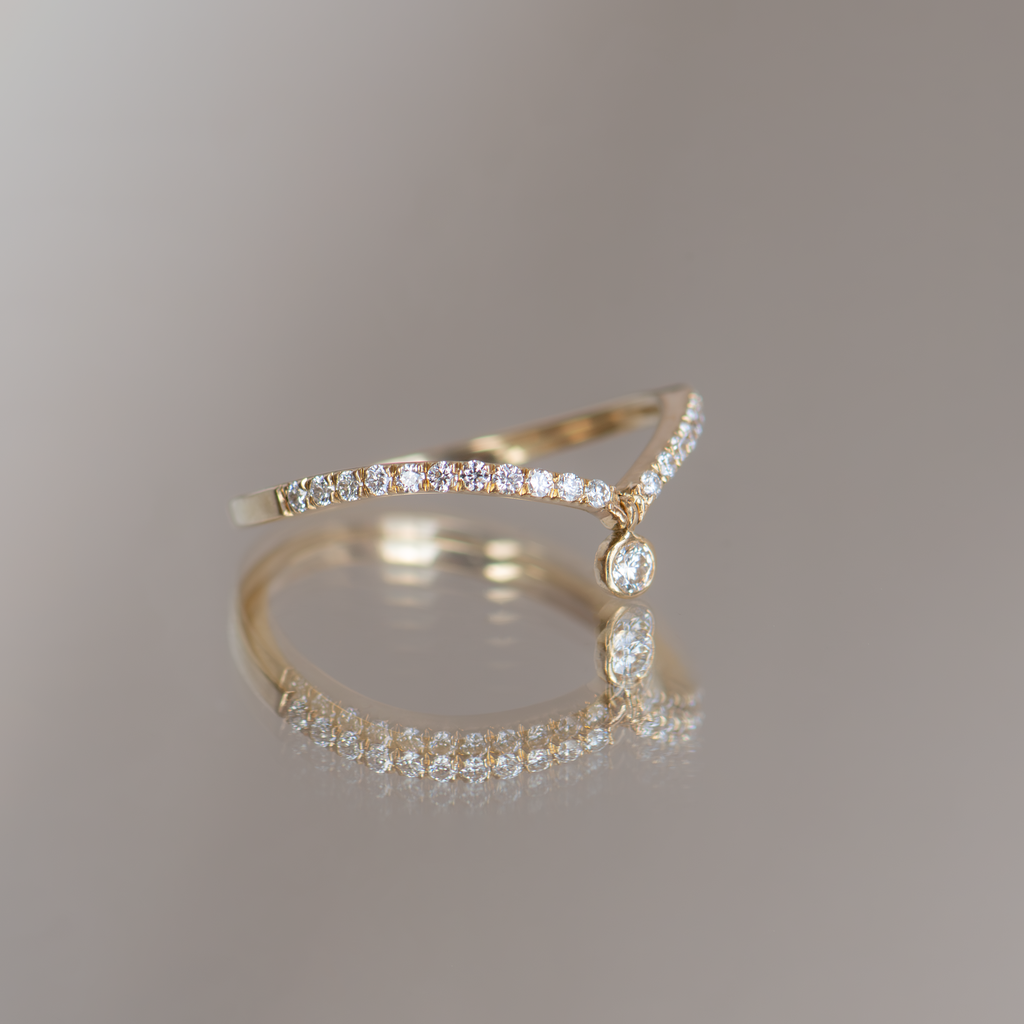 chevron diamond ring