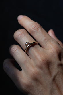 Geometric diamond engagement ring