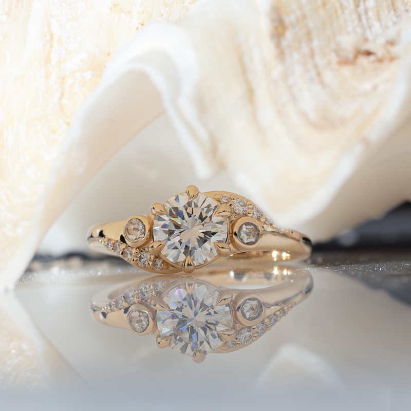 Diamond infinity engagement ring