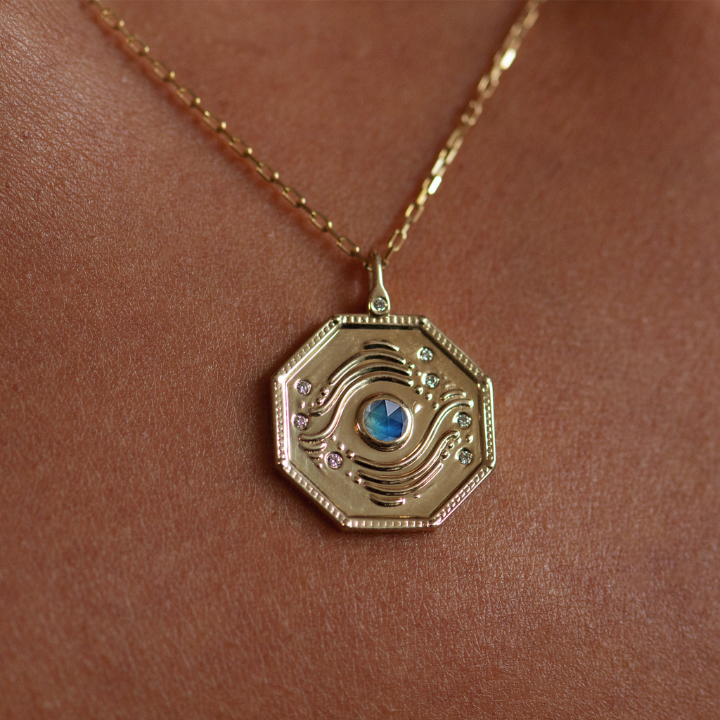 Blue sapphire ancient jewelry charm