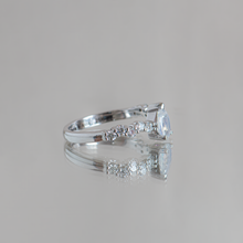 Pear moonstone diamond ring