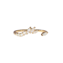 Asymmetrical wedding ring yellow gold