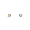 Diamond marquise dainty gold studs, made in solid 14k yellow gold.