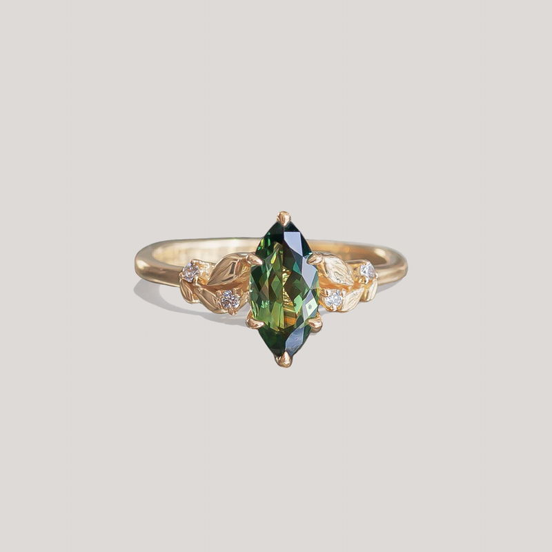 Marquise sapphire engagement ring 14k