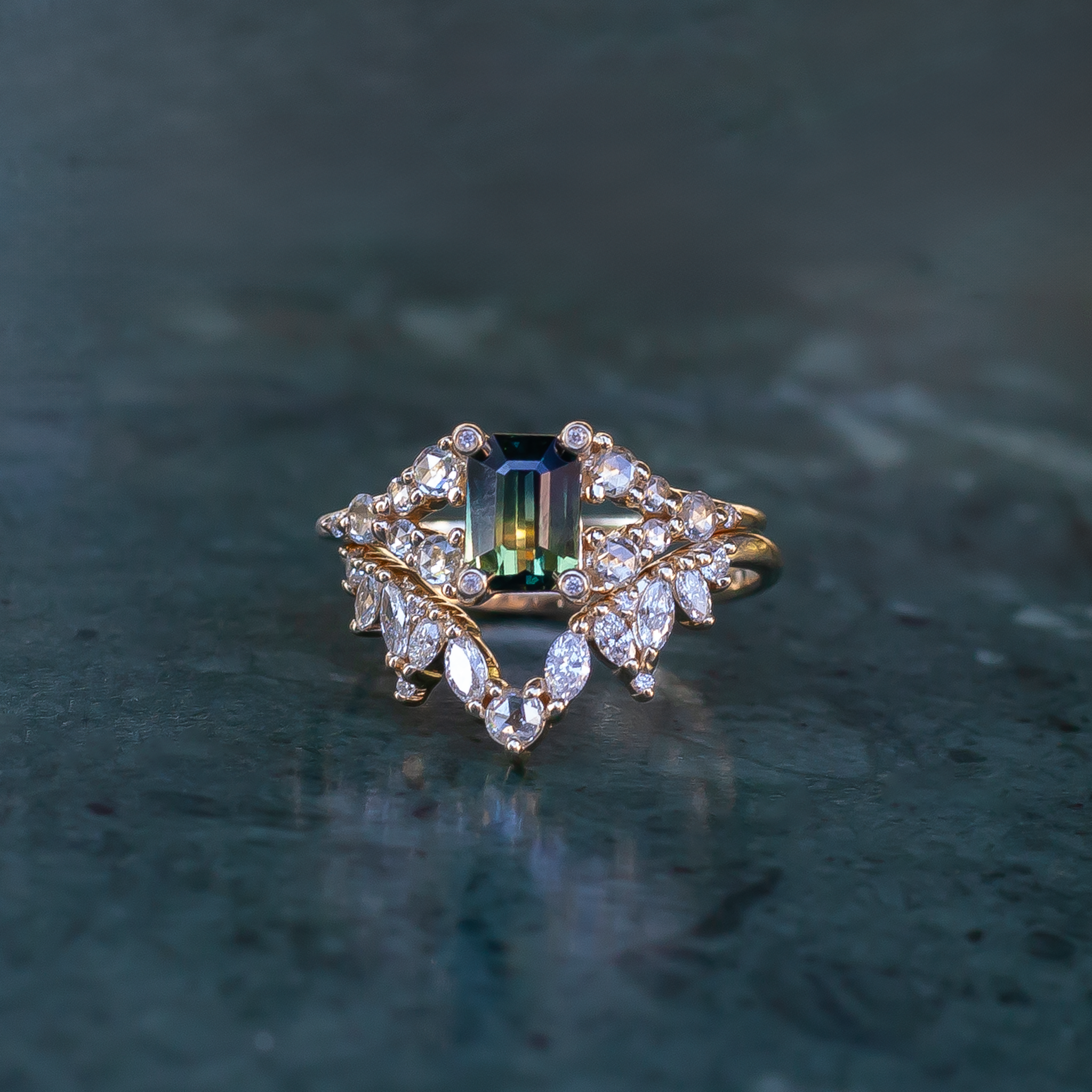 teal sapphire engagement ring