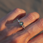 Teal sapphire engagement ring